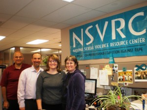 Chad Sniffen and David Lee with Jennifer Grove and Karen Baker of the National Sexual Violence Resource Center